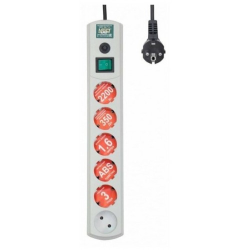 Сетевой фильтр MOST Lite LRG 6 розеток 1.6 м (белый) 2