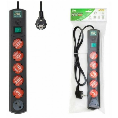 Сетевой фильтр Most LRG 1.6м (6 розеток) (пакет ПЭ) (черный) 