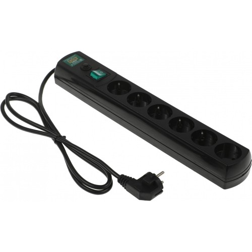 Сетевой фильтр Most LRG 1.6м (6 розеток) (пакет ПЭ) (черный) 1