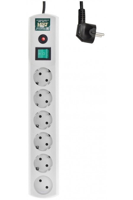 Сетевой фильтр MOST Real RG 6 розеток 5 м (белый) 1