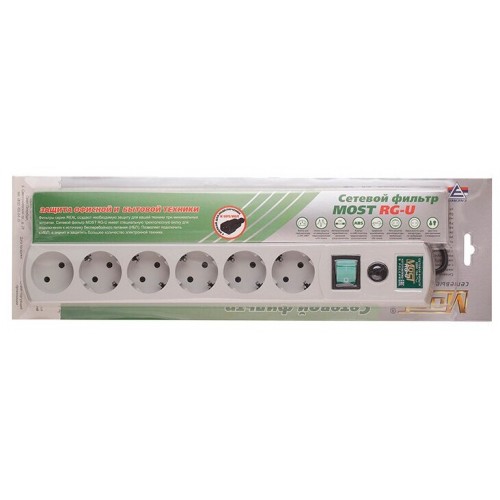 Сетевой фильтр MOST Real RG-U 6 розеток 3 м (белый) 1