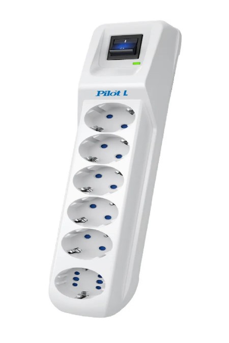 Сетевой фильтр Pilot L 6 розеток 3 м (белый) 1