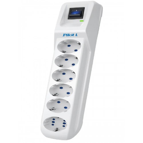 Сетевой фильтр Pilot L 6 розеток 3 м (белый) 1