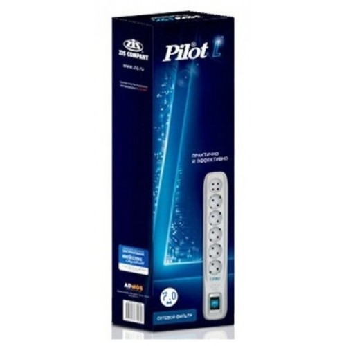 Сетевой фильтр Pilot L 6 розеток 7 м (белый) 1