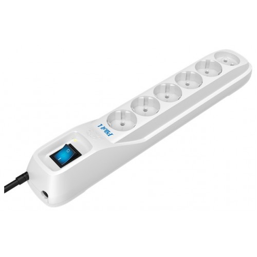 Сетевой фильтр Pilot L 6 розеток 7 м (белый) 9