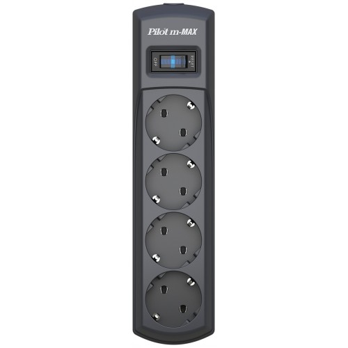 Сетевой фильтр Pilot m-MAX 4 розетки 1.8 м (черный) 1