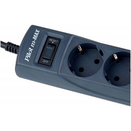 Сетевой фильтр Pilot m-MAX 4 розетки 1.8 м (черный) 6