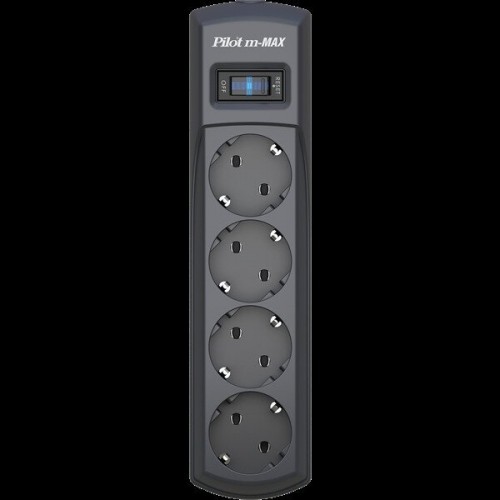 Сетевой фильтр Pilot m-MAX 4 розетки 1.8 м (черный) 8