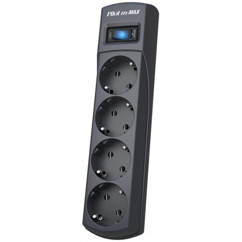 Сетевой фильтр Pilot m-MAX 4 розетки 7 м (черный) 