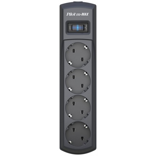 Сетевой фильтр Pilot m-MAX 7м (4 розетки) коробка (серый) 