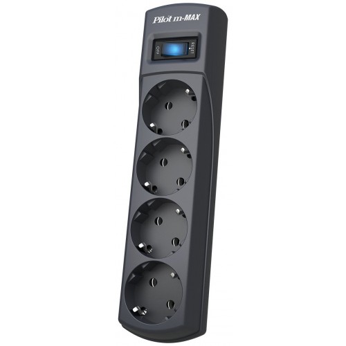 Сетевой фильтр Pilot m-MAX 7м (4 розетки) коробка (серый) 2