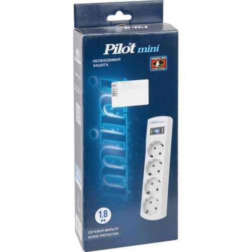 Сетевой фильтр Pilot mini 4 розетки 1.8 м (белый) 3
