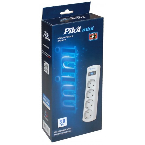 Сетевой фильтр Pilot mini 4 розетки 3 м (белый) 1