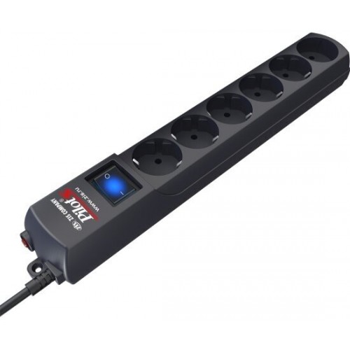 Сетевой фильтр Pilot S 6 розеток (5 евро + 1 без заземления) 1.8 м (графит) 1