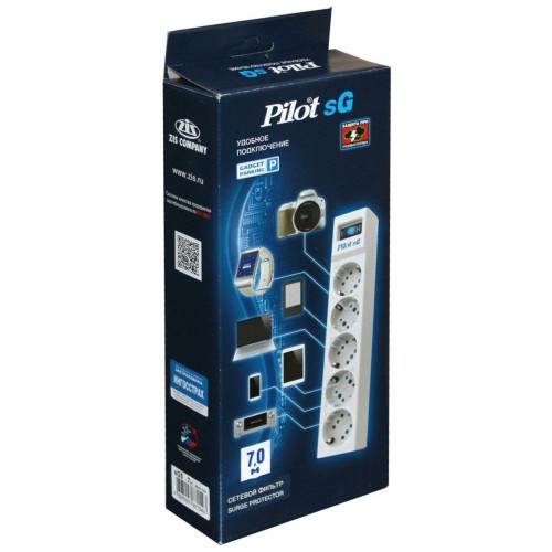 Сетевой фильтр Pilot SG 5 розеток 5 м (коробка) (белый) 7