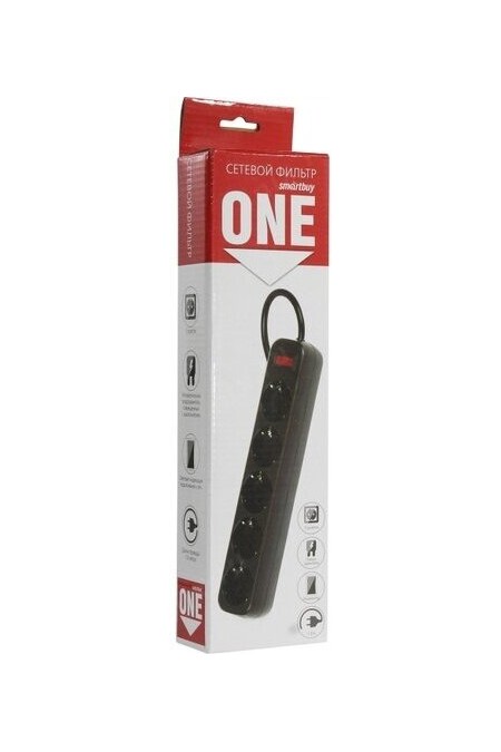 Сетевой фильтр SmartBuy SBSP-18-K 5 розеток 1.8 м (черный) 8