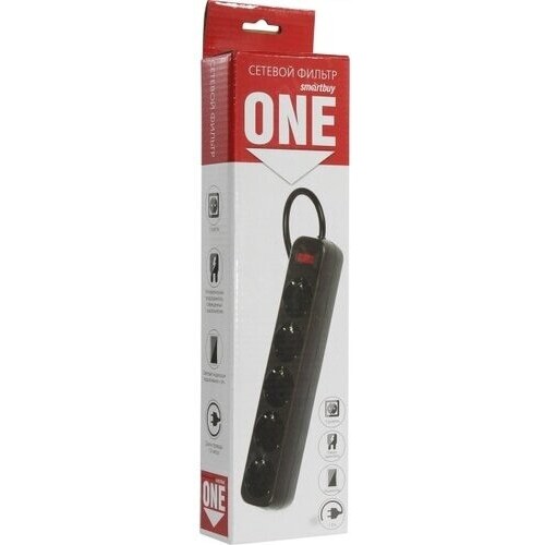 Сетевой фильтр SmartBuy SBSP-18-K 5 розеток 1.8 м (черный) 8