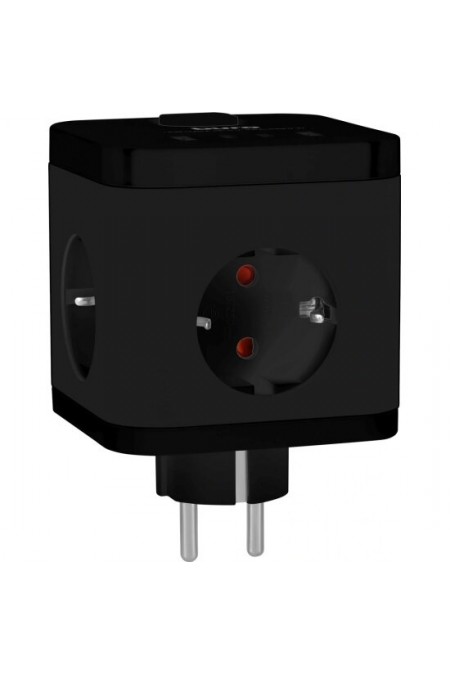 Сетевой разветвитель Buro BU-PW3UC-B 3 розетки (черный) 