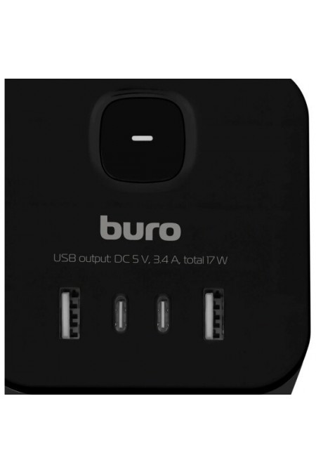 Сетевой разветвитель Buro BU-PW3UC-B 3 розетки (черный) 4