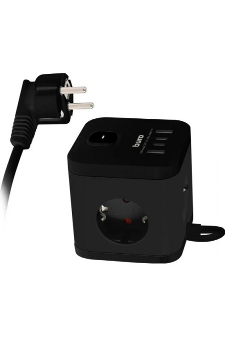 Сетевой удлинитель Buro BU-PC3.1UС-B 3 розетки 1.5 м (черный) 6