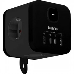 Сетевой удлинитель Buro BU-PC3.1UС-Plus-B 3 розетки 1.5 м (черный)