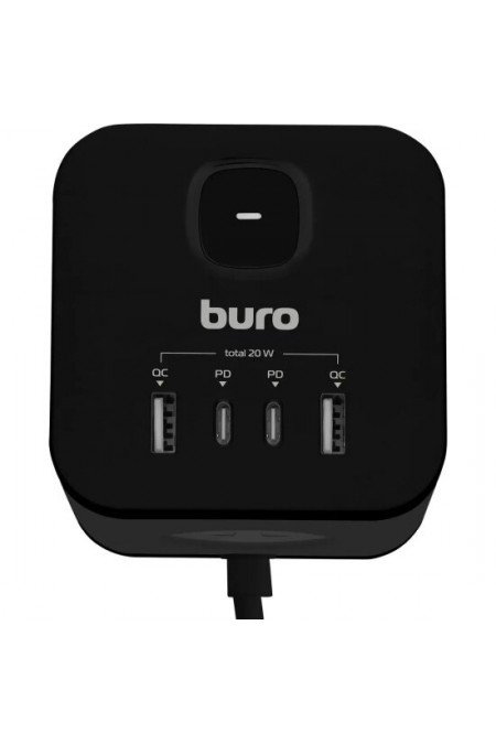 Сетевой удлинитель Buro BU-PC3.1UС-Plus-B 3 розетки 1.5 м (черный) 3