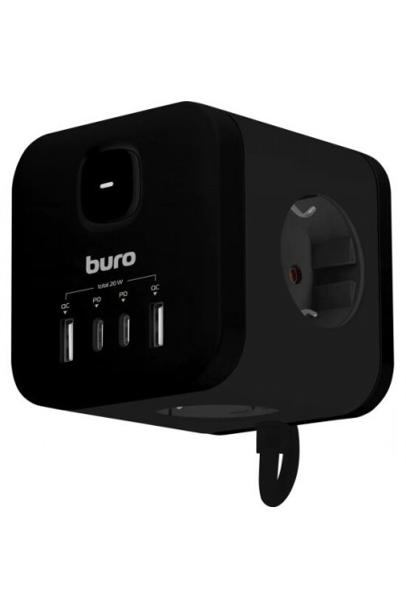 Сетевой удлинитель Buro BU-PC3.1UС-Plus-B 3 розетки 1.5 м (черный) 5