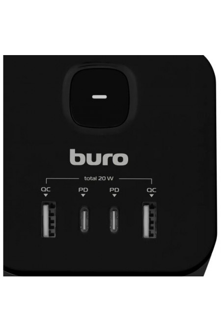 Сетевой удлинитель Buro BU-PC3.1UС-Plus-B 3 розетки 1.5 м (черный) 6