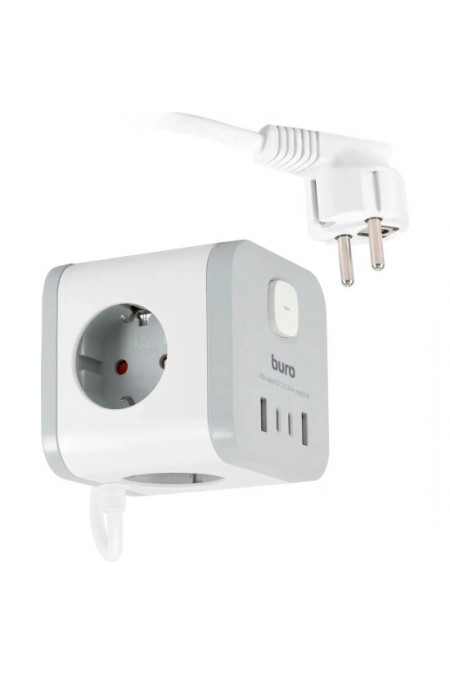 Сетевой удлинитель Buro BU-PC3.1UС-W 3 розетки 1.5 м (белый) 3