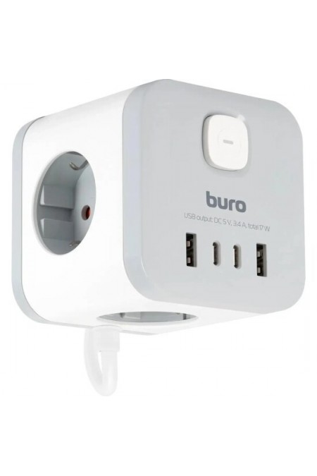 Сетевой удлинитель Buro BU-PC3.1UС-W 3 розетки 1.5 м (белый) 6