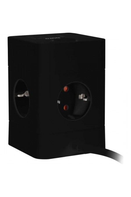 Сетевой удлинитель Buro BU-PTE4.1UC-B 4 розетки 1.5 м (черный) 