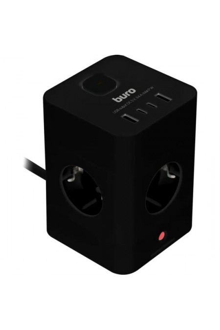 Сетевой удлинитель Buro BU-PTE4.1UC-B 4 розетки 1.5 м (черный) 1
