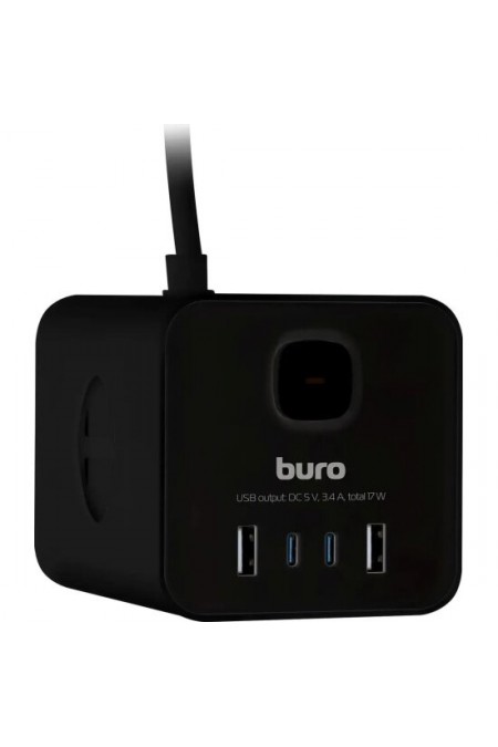 Сетевой удлинитель Buro BU-PTE4.1UC-B 4 розетки 1.5 м (черный) 2
