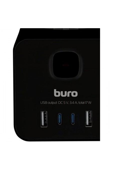 Сетевой удлинитель Buro BU-PTE4.1UC-B 4 розетки 1.5 м (черный) 3