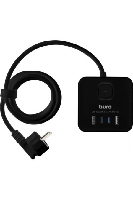 Сетевой удлинитель Buro BU-PTE4.1UC-B 4 розетки 1.5 м (черный) 6