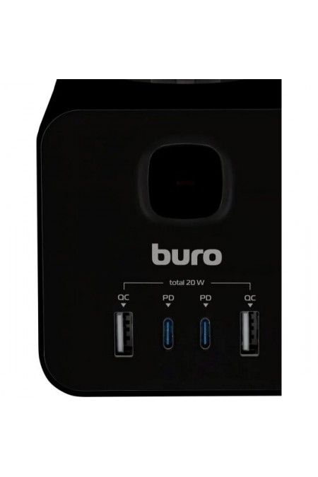 Сетевой удлинитель Buro BU-PTE4.1UC-Plus-B 4 розетки 1.5 м (черный) 2