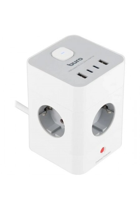 Сетевой удлинитель Buro BU-PTE4.1UC-W 4 розетки 1.5 м (белый) 1