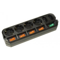 Сетевой удлинитель MOST A10 6 розеток 1.6 м (черный)