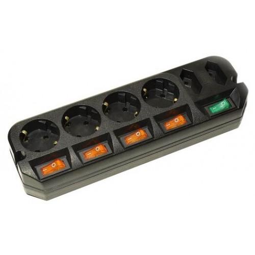Сетевой удлинитель MOST A10 6 розеток 1.6 м (черный) 