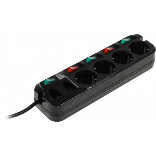 Сетевой удлинитель MOST A10 6 розеток 1.6 м (черный) 2