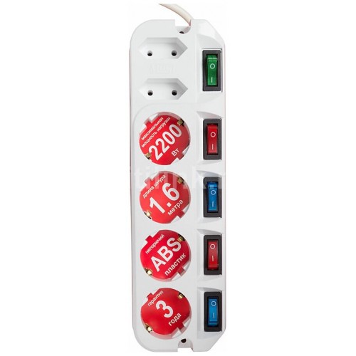 Сетевой удлинитель MOST Active A10 6 розеток 1.6 м (белый) 4