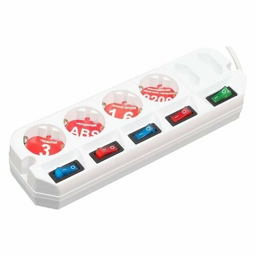 Сетевой удлинитель MOST Active A10 6 розеток 1.6 м (белый) 6