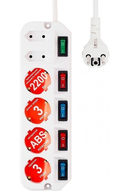 Сетевой удлинитель MOST Active A10 6 розеток 5 м (белый) 1