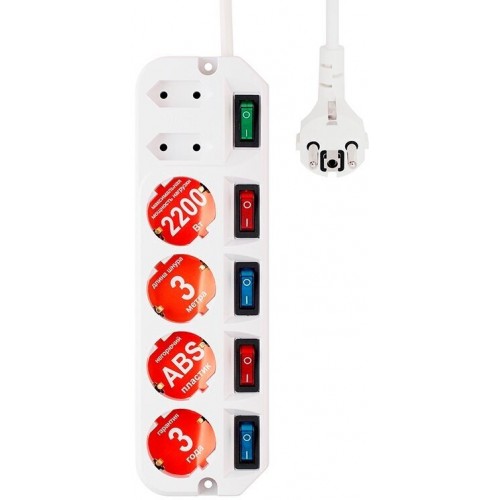 Сетевой удлинитель MOST Active A10 6 розеток 5 м (белый) 1