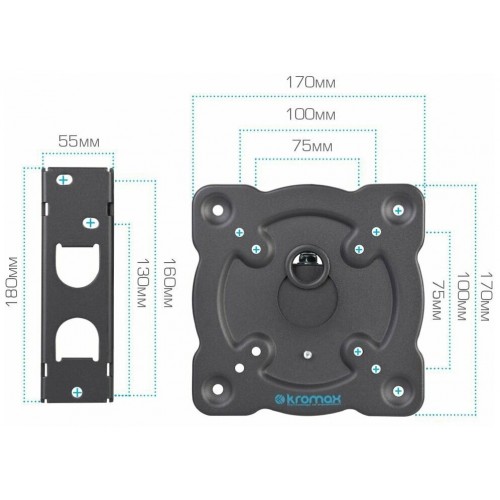 Кронштейн Kromax ATLANTIS-15 (серый титан) 6