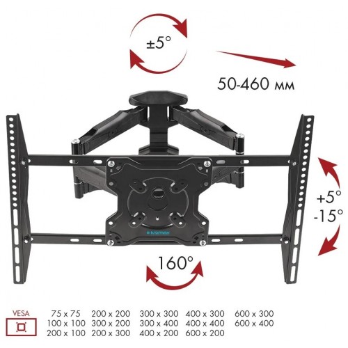 Кронштейн Kromax ATLANTIS-46 (серый титан) 7