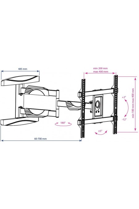 Кронштейн Kromax ATLANTIS-60 (черный) 2
