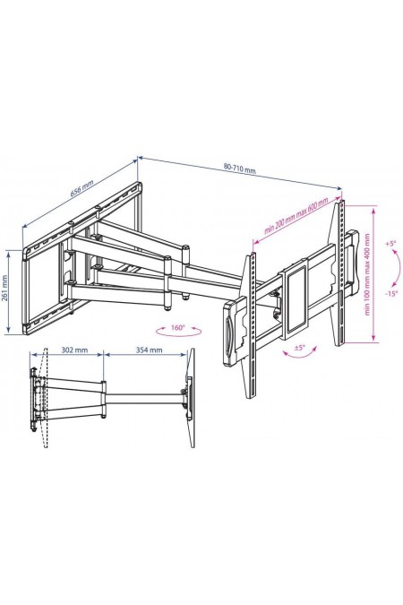 Кронштейн Kromax ATLANTIS-70 (черный) 3