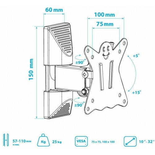 Кронштейн Kromax CASPER-102 (черный) 4