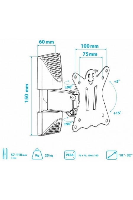 Кронштейн Kromax CASPER-102 (черный) 5